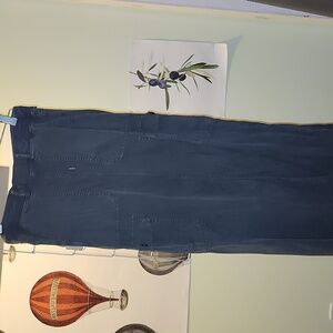 American Eagle Gray Cargo Maxi Skirt Grunge Alternative A-Line Front Slit